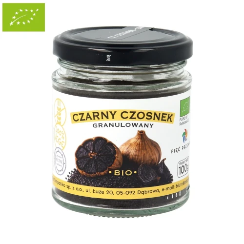 Czarny Czosnek Granulowany Bezglutenowy Bio 100 g - Pięć Przemian