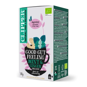 Herbatka Imbirowo - Miętowa na Trawienie (Good Gut Feeling) Bio (15 x 2 g) 30 g - Clipper