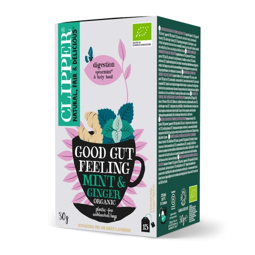 Herbatka Imbirowo - Miętowa na Trawienie (Good Gut Feeling) Bio (15 x 2 g) 30 g - Clipper