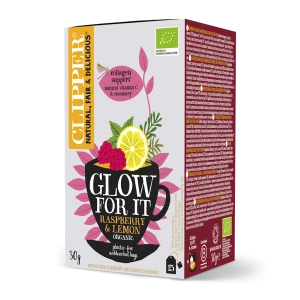 Herbatka o Smaku Malinowo - Cytrynowym na Piękną Skórę (Glow for It) Bio (15 x 2 g) 30 g - Clipper