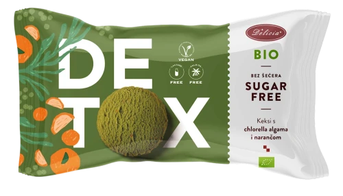 Ciastka z Chlorellą i Skórką Pomarańczy Detox Bez Cukru Bio (2 szt.) 34 g - Delicia