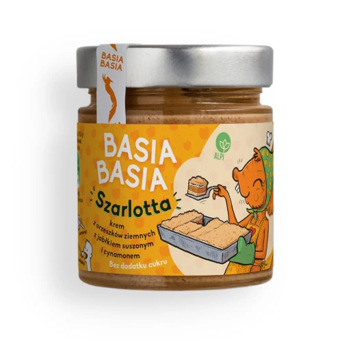 Krem z Orzeszków Ziemnych z Jabłkiem Suszonym i Cynamonem Szarlotta Basia Basia 195 g - Alpi Hummus