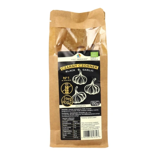 Czarny Czosnek Bio Główki Bezglutenowy 170 g (3 sztuki) - Pięć Przemian