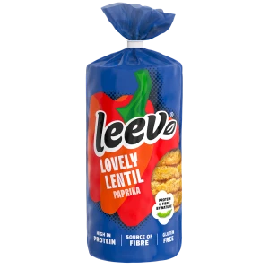 Wafle z Soczewicy Proteinowe o Smaku Paprykowym BBQ Bezglutenowe Bio 117 g - Leev