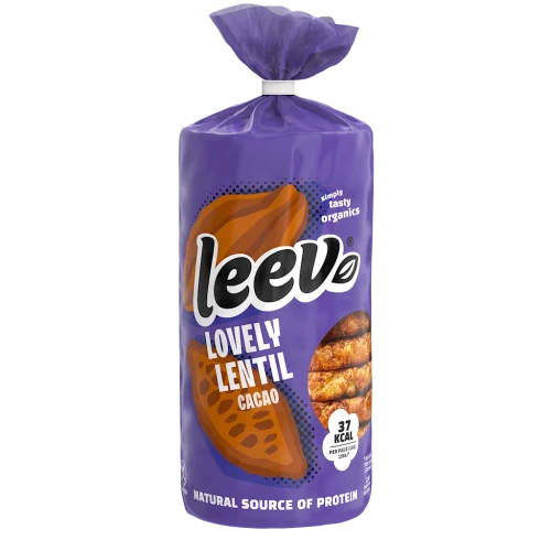 Wafle z Soczewicy Proteinowe o Smaku Czekoladowym Bezglutenowe Bio 130 g - Leev