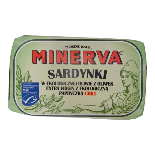 Sardynki MSC w Bio Oliwie z Oliwek Extra Virgin z Chili 120 g - Minerva