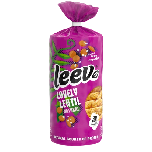 Wafle z Soczewicy Proteinowe Solone Bezglutenowe Bio 100 g - Leev