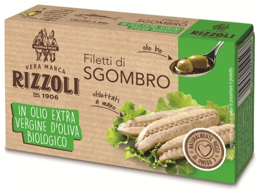 Makrela - Filety w Ekologicznej Oliwie z Oliwek 90 g/63 g - Rizzoli