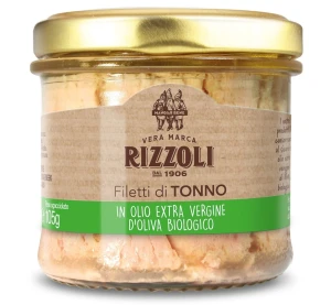Tuńczyk - Filety w Ekologicznej Oliwie z Oliwek 150 g/105 g - Rizzoli