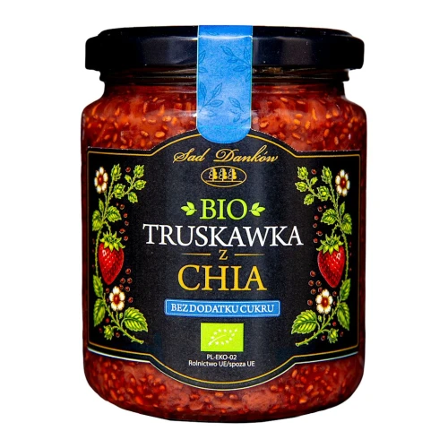 Truskawka z Chia Bez Dodatku Cukrów Bio 240 g - Sad Danków