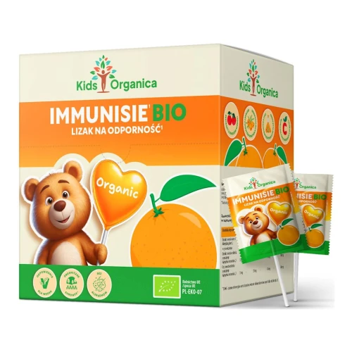 LIZAK SERCE IMMUNISIE O SMAKU POMARAŃCZOWYM NA ODPORNOŚĆ BIO (10 szt.) 60 g - KIDS ORGANICA