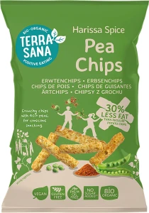 Chrupki z Grochu o Smaku Przyprawy Harissa Bezglutenowe Bio 75 g - Terrasana
