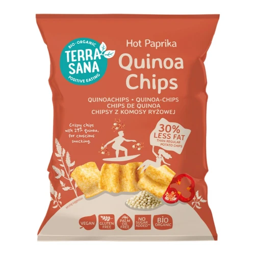Chrupki z Komosy Ryżowej o Smaku Ostrej Papryki Bezglutenowe Bio 75 g - Terrasana