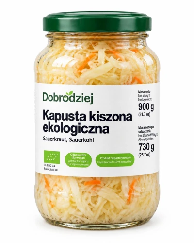 Kapusta Kiszona Bio 900 g (730 g) - Dobrodziej