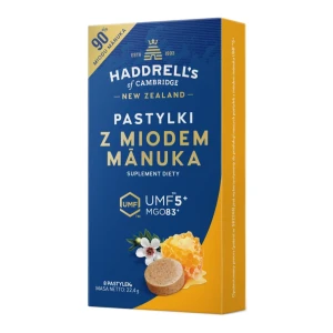 Pastylki do Ssania Miód Manuka MGO 83+ UMF 5+ 22 g - Haddrell's of Cambridge