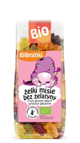 ŻELKI (MISIE) BEZ ŻELATYNY BEZGLUTENOWE BIO 100 g - BIOMINKI