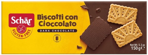BISCOTTI CON CIOCCOLATO - HERBATNIKI CZEKOLADOWE BEZGLUTENOWE 150 g - SCHAR