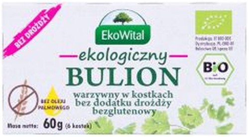 BULION WARZYWNY W KOSTKACH BEZ OLEJU PALMOWEGO BEZGLUTENOWY BIO 60 g - EKO WITAL