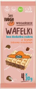 WAFELKI Z KREMEM KAKAOWO - ORZECHOWYM BEZ DODATKU CUKRÓW BIO (4 x 30 g) 120 g - ME GUSTO (SUPER FUDGIO) 