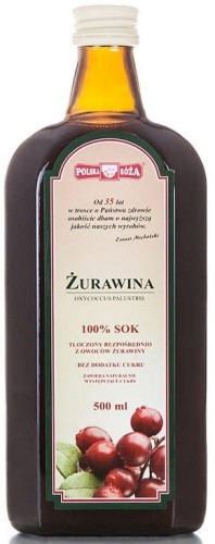 SOK ŻURAWINA 100% 500 ml - POLSKA RÓŻA