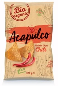 NACHOSY O SMAKU CHILI BIO 125 g - ACAPULCO