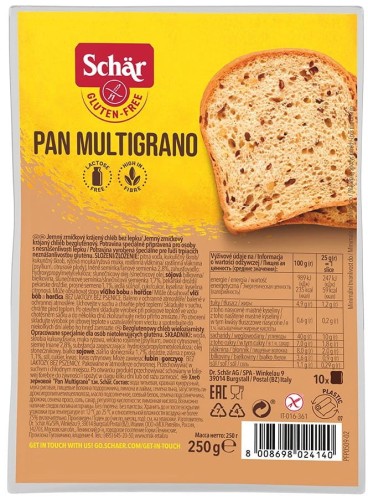 PAN MULTIGRANO - CHLEB WIELOZIARNISTY BEZGLUTENOWY 250 g - SCHAR