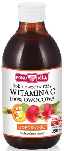 SOK Z OWOCÓW RÓŻY WITAMINA C 100% 250 ml - POLSKA RÓŻA
