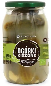 Ogórki Kiszone Małosolne Bio 820 g (460 g) - Runoland