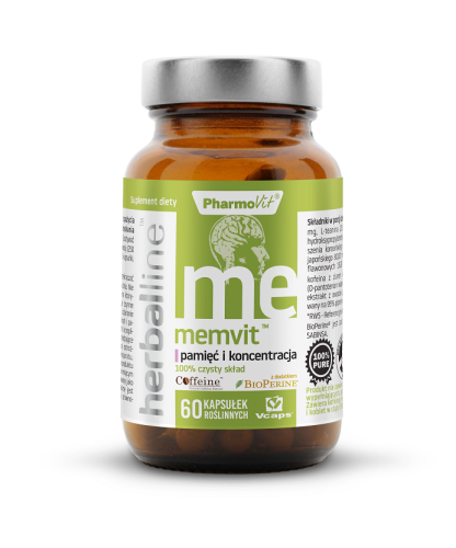 KAPSUŁKI NA PAMIĘĆ I KONCENTRACJĘ (MEMVIT) 60 szt. (26,38 g) - PHARMOVIT (HERBALLINE)