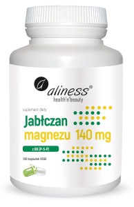 Jabłczan Magnezu 140 mg z B6 (p-5-p) X 100 Vege Caps. - Aliness