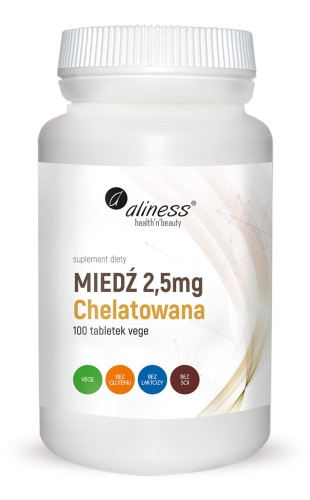 MIEDŹ CHELATOWANA 2,5 mg x 100 Vege tabs. - ALINESS