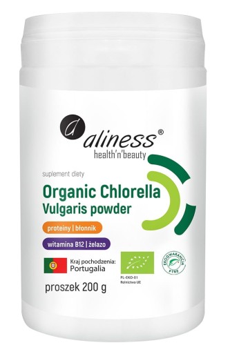 ORGANIC CHLORELLA VULGARIS POWDER 200 g - ALINESS