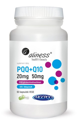 PQQ MGCPQQ® 20 mg + Q10 50 mg x 60 Vege caps - ALINESS
