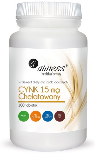 CYNK CHELATOWANY 15 mg x 100 tabletek Vege - ALINESS