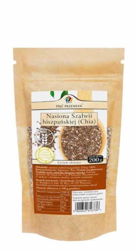 CHIA (NASIONA SZAŁWII HISZPAŃSKIEJ) 200 g -  PIĘĆ PRZEMIAN
