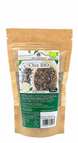 CHIA (NASIONA SZAŁWII HISZPAŃSKIEJ) BIO 200 g -  PIĘĆ PRZEMIAN