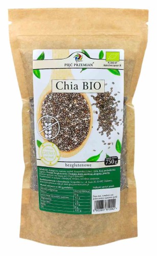 CHIA (NASIONA SZAŁWII HISZPAŃSKIEJ) BIO 750 g - PIĘĆ PRZEMIAN