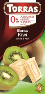 CZEKOLADA BIAŁA Z KIWI BEZ DODATKU CUKRU 75 g - TORRAS