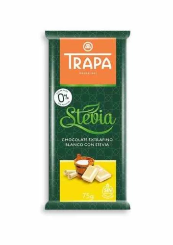 CZEKOLADA BIAŁA ZE STEWIĄ BEZ DODATKU CUKRU 75 g - TRAPA