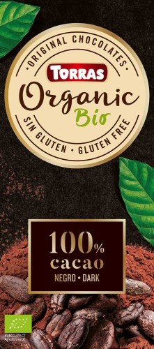 CZEKOLADA GORZKA 100% KAKAO BEZ DODATKU CUKRU BIO 100 g - TORRAS
