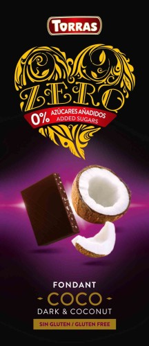 CZEKOLADA GORZKA Z KOKOSEM BEZ DODATKU CUKRU ZERO 125 g - TORRAS