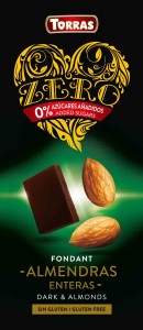 CZEKOLADA GORZKA Z MIGDAŁAMI BEZ DODATKU CUKRU ZERO 150 g - TORRAS