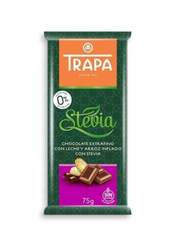 CZEKOLADA MLECZNA CRUNCHY ZE STEWIĄ 75 g - TRAPA