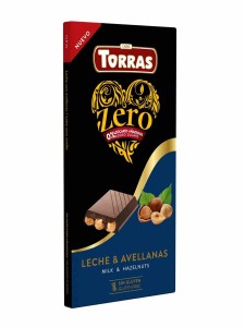 CZEKOLADA MLECZNA Z ORZECHAMI LASKOWYMI BEZ DODATKU CUKRU ZERO 150 g - TORRAS