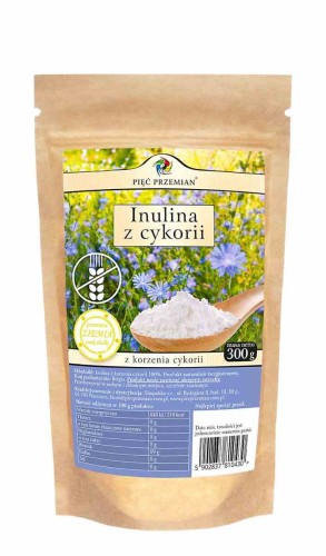 INULINA Z KORZENIA CYKORII BEZGLUTENOWA 300 g - PIĘĆ PRZEMIAN