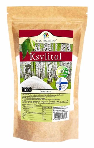 KSYLITOL FIŃSKI BEZGLUTENOWY 1 kg - PIĘĆ PRZEMIAN