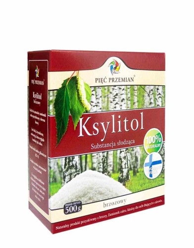 KSYLITOL FIŃSKI BEZGLUTENOWY 500 g - PIĘĆ PRZEMIAN