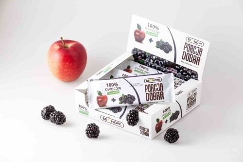 PRZEKĄSKA LISTEK OWOCOWY JABŁKOWO - JEŻYNOWY PORCJA DOBRA 16 g - PURE LIFE