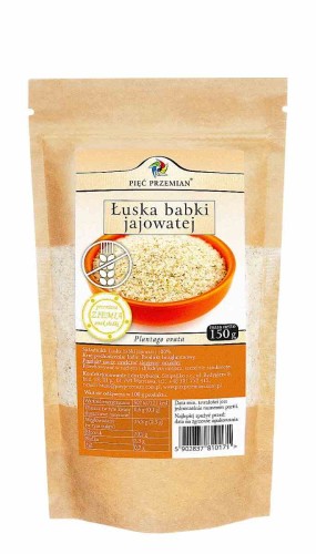 ŁUSKA BABKI JAJOWATEJ BEZGLUTENOWE 150 g - PIĘĆ PRZEMIAN