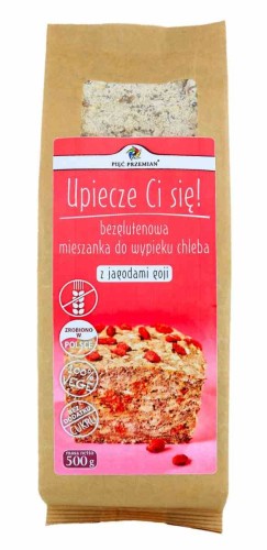 MIESZANKA CHLEBA BEZGLUTENOWEGO Z JAGODAMI GOJI 500 g - PIĘĆ PRZEMIAN